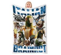 PyrrlicToy Coperta di Cartone Animato, Italian Brain Coperta in Flanella Super Morbida, Coperta con Stampa in Peluche per Divano Adatto a Tutte Le Stagioni 100 X 120cm