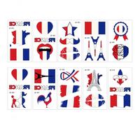 PYRUVAE 10 Pezzi Campionato Europeo di Calcio 2024 Bandiera Francia Tatuaggi Temporanei,Giochi Olimpici Tattoo Stickers,Bandiera Adesivi Tatuaggi Set,Bandiera Temporary Tattoos Stickers