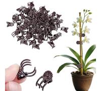 PYRUVAE 100 Pezzi clip per piante, verde scuro, piante, in plastica, sostenere e tenere le Clips pour plantes, orchidéespinces de support plantes grimpantes en pot soutenir les tiges vigne,