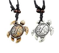 PYRUVAE 2 Pezzi Tartarughe Marine Collane con Ciondolo Collana Collana Cavo Corda Collana Animale Gioielli Regalo per Ragazzo Uomo San Matrimonio Compleanno(Multicolore