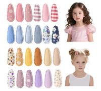 PYRUVAE 24 Pezzi mollette per capelli Snap Toddler - fermagli per capelli per bambini, ragazze, graziose forcine per capelli, motivo floreale, avvolte, mini barrettes, graziosi accessori per capelli
