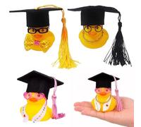 PYRUVAE 3 Pezzi Paperelle Di Gomma Mini Paperella Di Laurea Con Sciarpa Occhiali Tocco Da Laureato Decorazione Per Cruscotto Idea Regalo Per Esami Laurea Universit脿 Universitaria