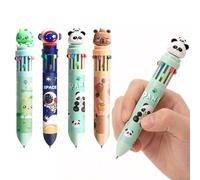 PYRUVAE 4 Pezzi Penne A Sfera Retrattili 12-In-1 Punta Da 0,5mm Retrattile Penne A Sfera 12 Colori Diversi Penna A Sfera Multicolore Ideali Per Ufficio Scuola Studenti Idea Regalo (4 Modelli)