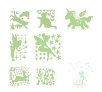 PYRUVAE 6 Sets Cartoon Sticker Interruttore Lumineux Autocollant Interrupteur Chat Unicorni Fate Stelle Autocollant Mural Lumineux Muraux Décorations Art Wall Sticker