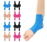 PYRUVAE 8 Pezzi Taping Kinesiologico per Caviglia, Nastro Sportivo Elastico e Impermeabile per Supporto Muscolare e Articolare, per Running, Calcio, per Uomo e Donna, 23x18cm (4 Colori)
