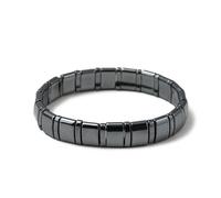 PYRUVAE Bracciale da uomo in ematite - Minerale nero da indossare tutti i giorni, design ispirato a romani e vichinghi, un accessorio da polso elegante e versatile