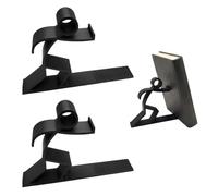 PYRUVAE Fermalibri per Mensole, Set di 2 Reggilibri Neri con Design 3D Creativo, Ferma Libri per Libreria e Scrivania, Supporto Libri Decorativo per Casa e Ufficio, Idea Regalo Lettori