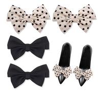 PYSEOSISE Clip Per Scarpe Decorative, 4 Pezzi Fibbia per Scarpe Rimovibile, Eleganti Fermagli per Scarpe Arco Scarpe Clip Charms Accessori per Scarpe per Matrimoni Feste Uso Quotidiano