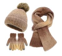 PYSLANPSF Cappello Sciarpa Guanti Set Guanti touchscreen con sciarpa lunga for cappello for la stagione fredda for il compleanno per Inverno