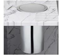 PYSyansu 1 coperchio for pattumiera da incasso in acciaio inox da banco - Coperchio for canaletta dei rifiuti incassato for cucina, bagno, ufficio(Lid+Bucket 22CM)