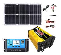 PYSyansu Kit Inverter Solare off-Grid da 4000 W con Pannello Impermeabile da 18 W e Controller da 30 A for Ricarica di Camper, Barche e abitazioni(Unique Colour)