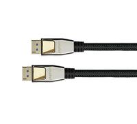 Python Cavo Premium DisplayPort 2.0 - 2 m - 54 Gbit/s, UHBR 13,5 - 4 K @ 240 Hz / 8 K @60 Hz - Scala in rame - in nylon - nero