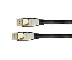Python Cavo Premium DisplayPort 2.0 - 2 m - 54 Gbit/s, UHBR 13,5 - 4 K @ 240 Hz / 8 K @60 Hz - Scala in rame - in nylon - nero