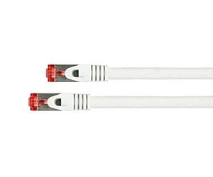 Python Series Ethernet LAN Cavo Patch con Rastnasenschutz RNS E Nylon Intrecciato Bianco Bianco 7,5 m