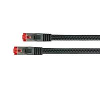 Python Series Ethernet LAN Cavo Patch con Rastnasenschutz RNS E Nylon Intrecciato Nero Nero 30 m