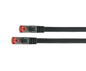 Python Series Ethernet LAN Cavo Patch con Rastnasenschutz RNS E Nylon Intrecciato Nero Nero 5 m