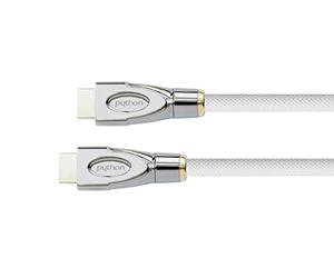 Python Series Premium - Cavo di collegamento HDMI ad alta velocità con Ethernet, 4K2K / UHD/Ultra HD @ 30 Hz, 3D, tripla schermatura, nylon intrecciato, colore: bianco, 30 m