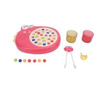 PYUDKLSMN Giocattolo educativo a Forma di Bastoncino da Mangiare a Tema Dinosauri per Bambini, Gioco interattivo di Allenamento cerebrale con Perline e tavola per la Selezione dei Colori, (Rossa)