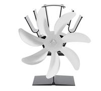 PYUDKLSMN Ventilatore per stufa a legna a 7 lame azionato dal calore, ventilatore termoelettrico per caminetti a legna, ventilatore in lega di alluminio non elettrico con funzionamento (Argento)