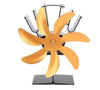 PYUDKLSMN Ventilatore per stufa a legna a 7 lame azionato dal calore, ventilatore termoelettrico per caminetti a legna, ventilatore in lega di alluminio non elettrico con funzionamento (Oro)