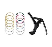 Pyugxab 1 Pz Quick Change Folk Acustica Chitarra Elettrica Trigger Capo Chiave Morsetto & 2 Set Corde Chitarra Sostituzione Corda In Acciaio