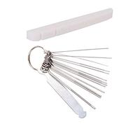 Pyugxab 1 Set Dado Chitarra Slotting Bridge Pin Hole Slot File Kit & 1 Pz 42Mm Bone Nut per Chitarra Elettrica