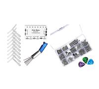 Pyugxab 1 set di per chitarra elettrica con 9 calibri per raggio inferiore + strumento di misurazione del righello per l'azione delle corde