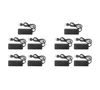 Pyugxab 10X 3 Porte USB 2.0 Hub External 7.1Ch Scheda Audio Auricolare Microfono Adattatore per PC Nero