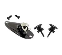 Pyugxab 2 cinghie per chitarra a forma di , per chitarra elettrica, acustica, basso, colore nero, 1 pezzo stile barca da 1/4 pollici, presa jack di ingresso