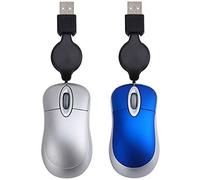 Pyugxab 2 mini mouse con USB retrattile, 1600 dpi, ottici, compatti, da viaggio, colore: e blu