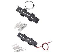 Pyugxab 2 pezzi Pro Electric Open Type Noiseless Bridge Pickup per basso Jazz a 4 corde, nero (95 x 18,3 mm con 92 x 18,3 mm)