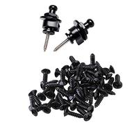 Pyugxab 2 set di accessori: 1 set di 2 perni di bloccaggio per tracolla per chitarra e 1 set di 50 per battipenna per battipenna, nero