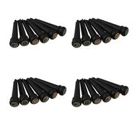 Pyugxab 24 Pezzi Nero Ebano Shell Guitar Bridge Bone Pins Set con Abalone Dot Verde per Accessori Chitarra Acustica