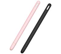Pyugxab 2Pcs Tablet Press Stylus Pen Cover protettiva per 2 custodie portatile in silicone morbido - Rosa & Nero