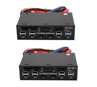 Pyugxab 2pz 5,25 Pollici USB 3,0 Pannello Frontale PC USB 3,0/2,0 Hub E-Sata Sata Audio Lettore Multi Card per Case per Computer unità Ottiche bay