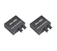 Pyugxab 2X AU-202 Mixer Stereo Un 2 Ingressi e 2 Uscite Distributore Audio per Cuffie Alimentazione Esterna AMP Controllo del Solo Volume