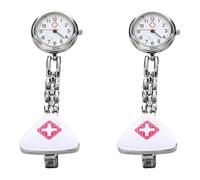 Pyugxab 2X Clip infermiere medico ciondolo orologio al quarzo tascabile Triangolo infermiere tabella
