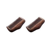 Pyugxab 2X Pettine Tascabile Legno di Sandalo Verde Naturale Super Narrow Dent Wood Pettini Pidocchi Statici Pettine per Barba Acconciatura Pettine in Legno di Sandalo
