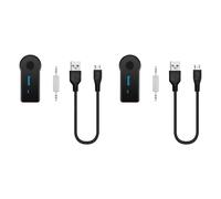 Pyugxab 2X Ricevitore Bluetooth Wireless 2 In 1 Adattatore Audio Audio Aux da 3,5 mm con Funzionalità Vivavoce Connettività USB BT