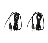 Pyugxab 2X USB di Cavi per Cavi per Deathadder 2013 Ca. Mouse da Gioco di Ricambio Placcato Nero 2.1M 5 Fili 5 Pin