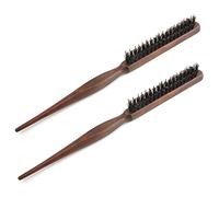 Pyugxab 2X Wood Manico in Naturale per Capelli in Setole Soffici Pettine per Parrucchieri Barbiere in Legno