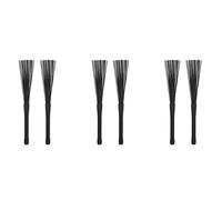 Pyugxab 3 paia di bacchette per batteria Jazz Drum Brushes retrattili, 32 cm, colore nero