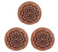 Pyugxab 3X Chitarra nel Legno Soundhole Sound Hole Cover Block Feedback Buffer Legno di Mogano per EQ Chitarre Folk Acustiche, Stile 1