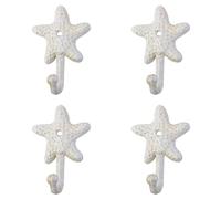 Pyugxab 4X Starfish Ghisa Decorativi da Parete Ganci Cappotti Grembiuli Cappelli Asciugamani Ganci Spiaggia Tema Chic Ganci in Metallo
