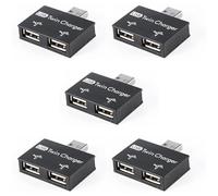 Pyugxab 5X Caricabatterie USB 2.0 un Doppia Femmina Dual 2 Porte USB Dc 5V Connettore Convertitore Adattatore Hub Splitter di Ricarica