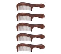 Pyugxab 5X Pettine In Legno di Sandalo Unisex Uomo Pettine da Viaggio In Legno Antistatico A Denti Manici In Legno Pettine per Capelli