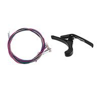 Pyugxab 7 pezzi accessori per chitarra acustica: 6 pezzi colorato corda per chitarra acustica e 1 pz Premium Quick Change Chitarra folk acustica elettrica Banjo Trigger Capo morsetto chiave