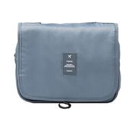 Pyugxab Borsa da toilette sospesa, borsa da toilette, impermeabile, grande capacità, articoli da toeletta da viaggio, borsa organizer per trucco durevole blu navy, grigio