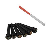 Pyugxab Chitarra Fret Coronamento Liutaio File Narrow Dual Tool con 6 Pz Nero Ebano Chitarra Bridge Bone Pins Set