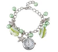 Pyugxab Lady Jewelry Beads Round Flowers Bracciale Orologio, 9, Verde